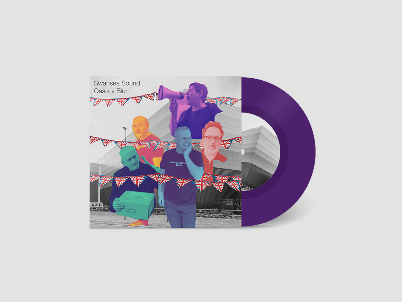 Swansea Sound - Oasis or Blur (7" single - purple vinyl)